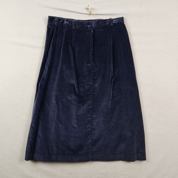 Vintage MJ Concepts in Sportswear Black Velvet Midi Skirt Size 15 - Picture 2 of 10